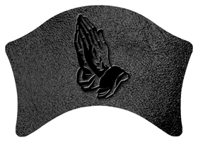 DABAN 516 BK SH BK Black Praying Hands Shimmer Black Background